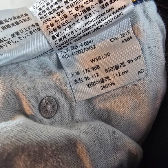 Levi's 514 Jeans Mens 38x30 Blue Denim Dark Wash Straight Fit Casual Normcore - Picture 10 of 11